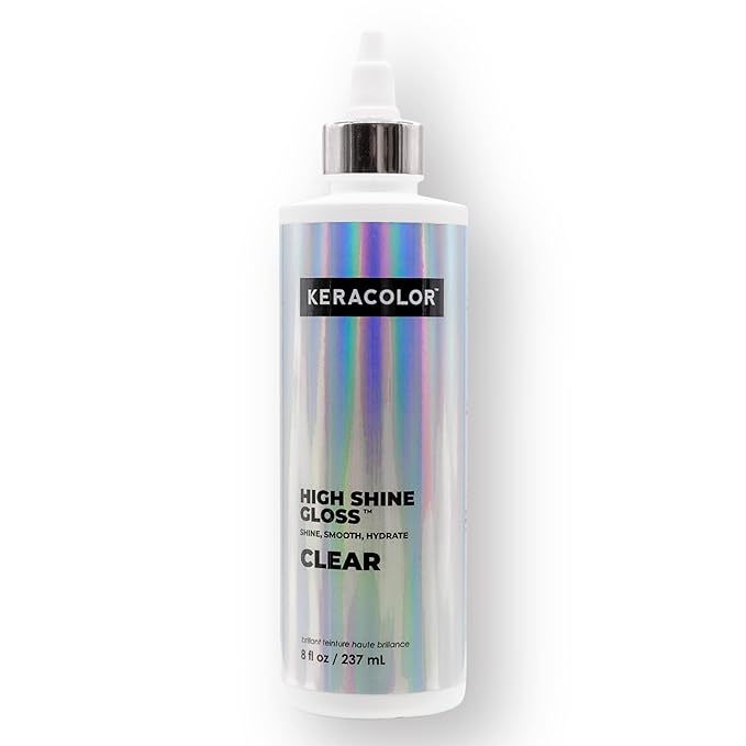 Keracolor High Shine Clear Hair Gloss, In-Shower Hair Glaze for Smoothness and Shine, Glossing Treatment, Transparent, 8 Fl Oz