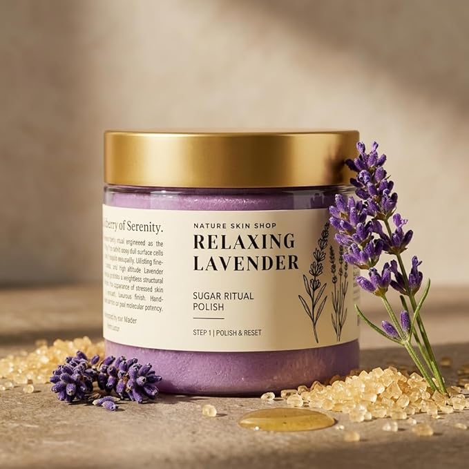 Nature Skin Shop Relaxing Lavender Whipped Ritual Polish – Calming Whipped Exfoliating Body Scrub, 8oz
