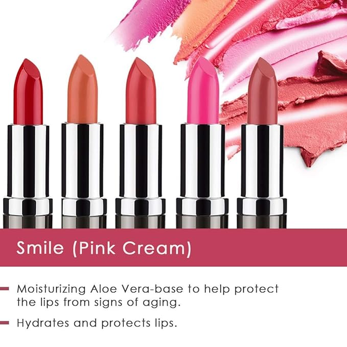 Bodyography Moisturizing Lipstick (Smile): Creamy Light Mauve, Long-Wearing Hydrating Salon Makeup w/ Aloe Vera | Gluten-Free, Cruelty-Free, Paraben-Free