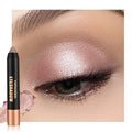 FeiCuiYun Monochrome Cream Glitter-Shimmer Eye Shadow Stick Palette makeup | 2-in-1 Eyeshadow & Eyeliner Pencil for Women | Waterproof, Vegan & Cruelty-Free | Sombras Para Ojos | 03 Shimmer Rose Gold