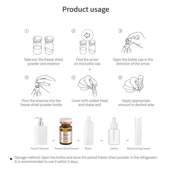 NAD+ Anti-Aging Peptides Serum – Fresh Activation, NAD+ & Collagen Peptides for Wrinkle Repair & Firming, Hydration & Brightening Without Microneedling, 5-days Supply for All Skin Types