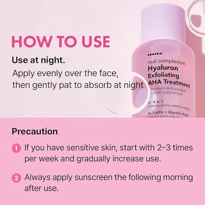 Hanskin Hyaluron Exfoliating AHA Treatment – Korean Exfoliating Toner with Glycolic & Lactic Acid for Smooth, Hydrated, Glass Skin | pH-Balanced Daily Skin Booster for Dull, Dry Skin, 5.07 fl oz
