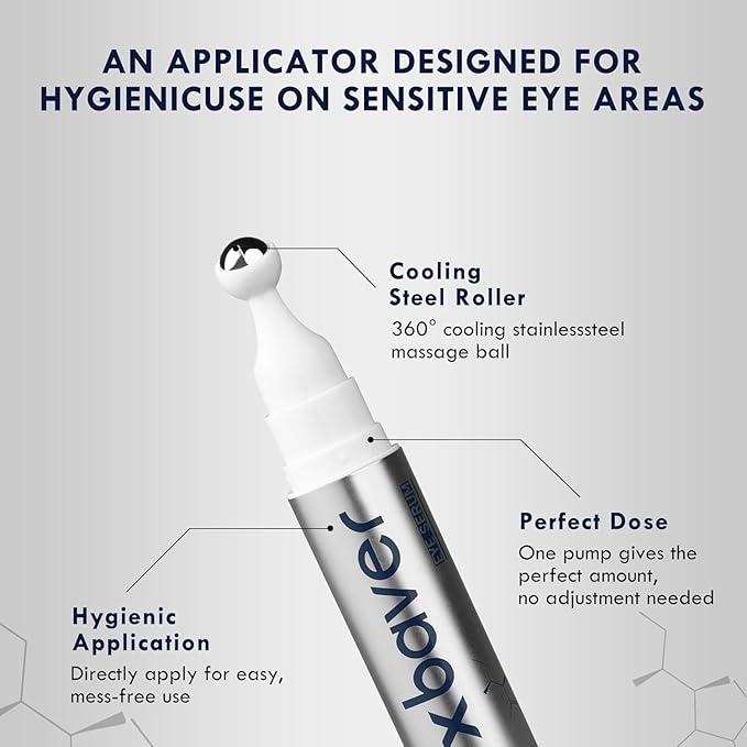 Eye Bags Treatment for Men, Caffeine Eye Serum for Men with Cooling Roller, Mens Eye Cream for Dark Circles and Puffiness (0.5 Fl Oz (Pack of 1))