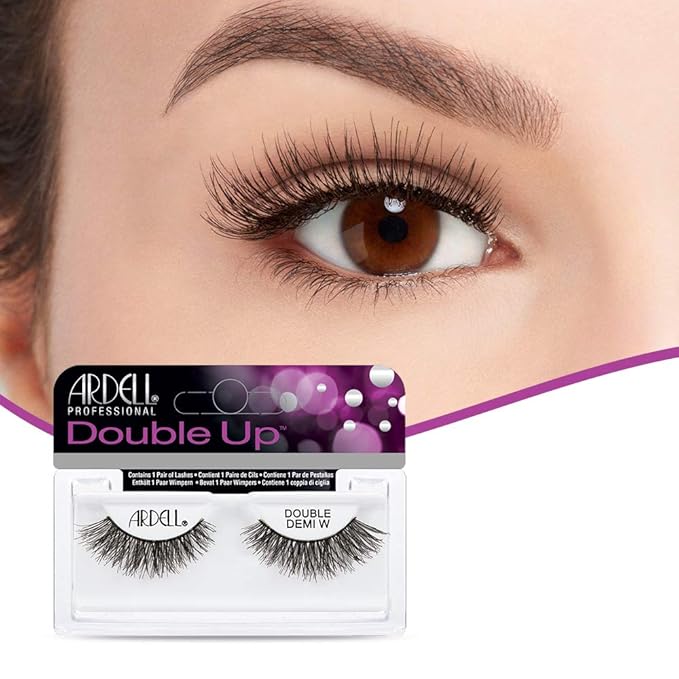 Ardell Double Up False Eyelashes – Double Demi Wispies Strip, Wispy Dramatic Look, Reusable Fake Lashes for Women, 4 Pairs