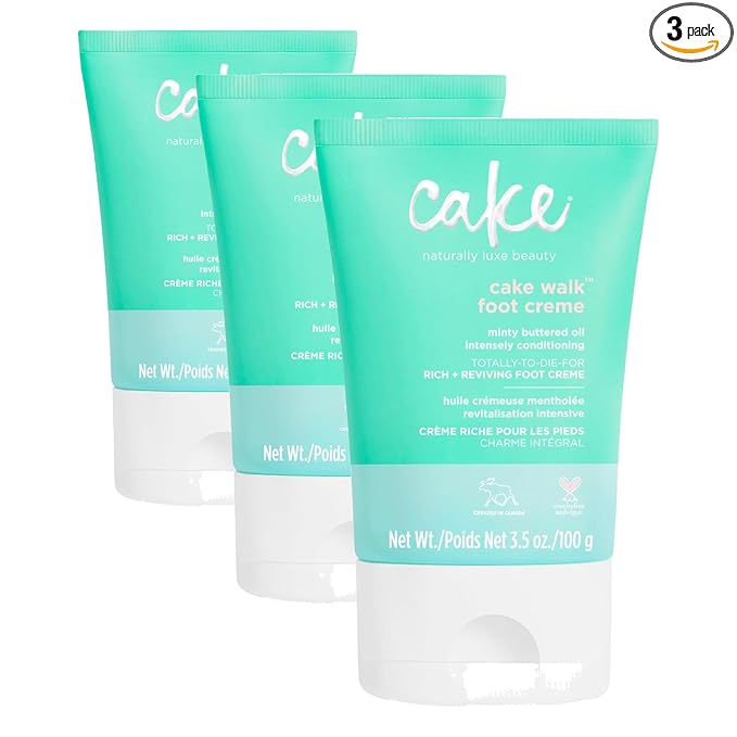Cake Beauty Walk Triplemint Foot Crème, 3.4 Fluid Ounce (Pack of 3)
