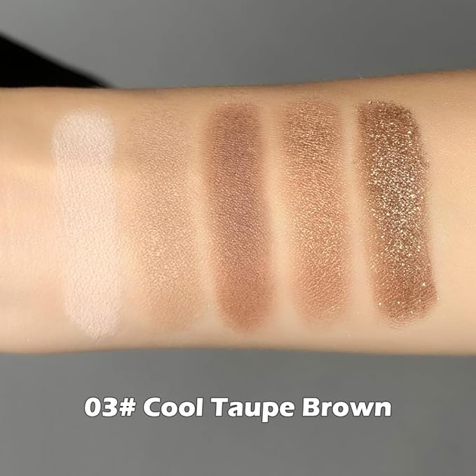Mivota Cool Tone Nude Eyeshadow Palette 5 Colors Matte and Shimmer Pink Taupe Brown Eyeshadow High Pigment Long Lasting Blendable Neutral Cool Brown Eye Makeup for Daily Use, 3#