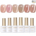 GAOY Cat Eye Gel Nail Polish Set with Magnet for Pink Brown Glitter Holographic Cat Eye, Salon Gel Manicure and Nail Art DIY at Home, Bright Moonlight
