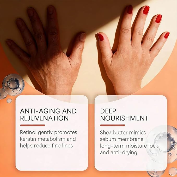 Retinol Hand Cream Anti Aging, Hydrating & Moisturizing Hand Lotion with Anti-Aging Formula to Help Prevent Wrinkles & Reduce Fine Lines (100G Intense Hand Cream With Retinol for Dry Hands)
