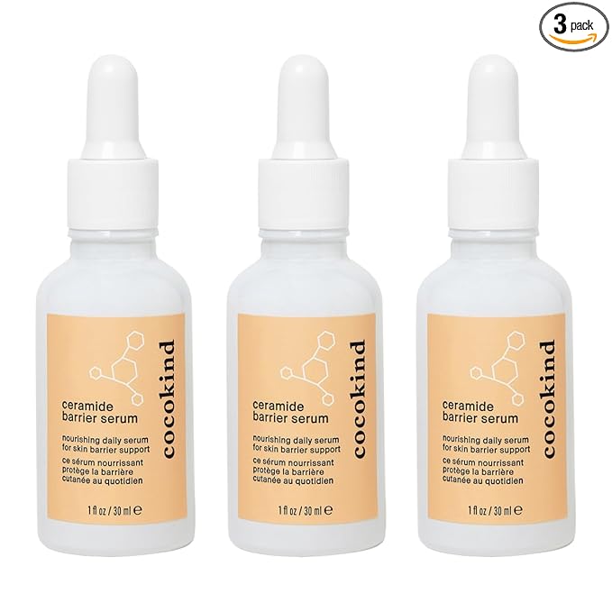 Cocokind Ceramide Barrier Serum, Hydrating Serum to Reduce Dryness, All Skin Types including Sensitive Skin, Fragrance Free, Cruelty Free, 1 fl oz (Trio Pack)