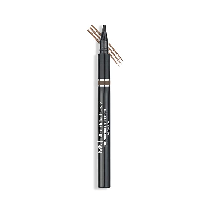 Billion Dollar Beauty Microblade Effect Brow Pen - Waterproof Eyebrow Pen with Multi-Prong Tip for Hair-Like Strokes - Smudge-Proof Long-Lasting Microblading Alternative - Vegan