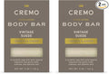 Cremo Exfoliating Body Bar for Men, Vintage Suede Scent, Multi-Layered Fragrance That Buffs, Cleanses and Hydrates Skin, 5oz (Pack of 2)