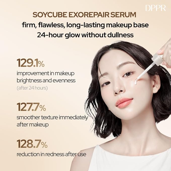 SOYCUBE ExoRepair Serum, Glow Enhancing, Glass Skin, Korean Skincare, Soy Peptide, Milk Infused, Lightweight Facial Serum for Damaged Skin Barrier, Daily Repair & Hydration (1.01 fl.oz / 30ml)