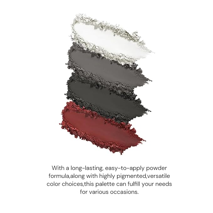 Flower Knows Swan Ballet Six-Color Makeup Palette,Black Red Face Makeup Palette with 4 Matte + 2 Shimmer Shades,Blendable Smooth Cute Make Up,0.23 Oz(02 Black Swan)