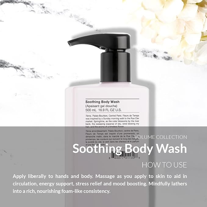 Number 4 Fleurs de Temps Soothing Body Wash. Moisturizing Body Wash with Vitamin E and Oat Extract, 16.9 oz