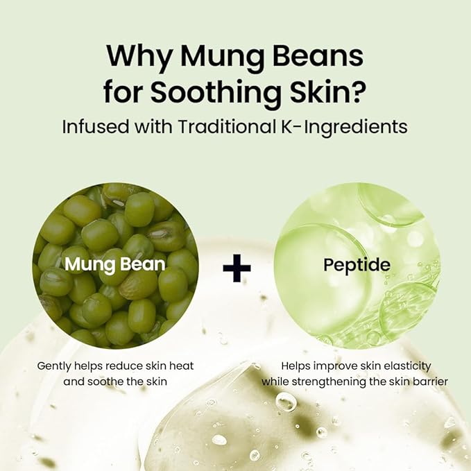 beplain Mung Bean Peptide Soothing Serum (1.69 fl.oz/50ml) | Niacinamide serum | Redness Relief | Hydration | Korean Skincare, For All Skin Types