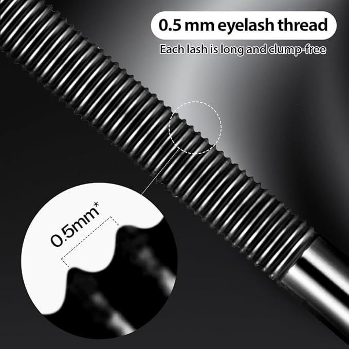 Metal Wand Mascara, 2026 New Waterproof Iron Mascara for Volume and Length, Long Lasting Curling Tubular Eyelash Primer, Brushless Tubing Mascara for Natural and Non-smudged Eyelash (Black)