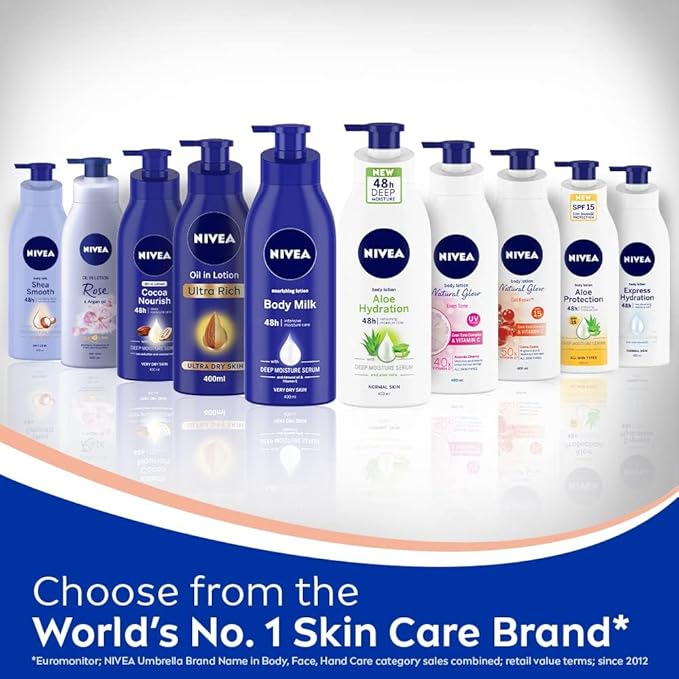 Nivea Body Lotion Natural Glow | Vitamin C SPF 15 | 400ml (13.52 Fl OZ)