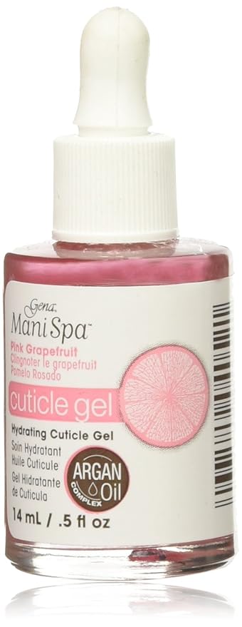Gena Mani Spa Pink Grapefruit Cuticle Gel – Hydrating Cuticle Oil Treatment for Dry Cracked Nails, Nail Care for Manicure Pedicure Moisture, 0.5 fl oz