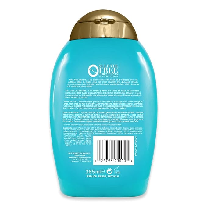 OGX Extra Strength 13 Fl Oz Hydrate & Repair Argan Oil of Morocco Shampoo & Conditioner for Dry, Damaged Hair Bundle