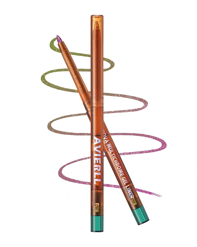 Chameleon Gel Eyeliner Pencil-1pcs Pink Gold Metallic High Pigmented Glitter Eye Liner Pen,Long Lasting Waterproof,Color Changing Shimmer Eyeshadow Pencil, Christmas Makeup Gift for Women Girl-03