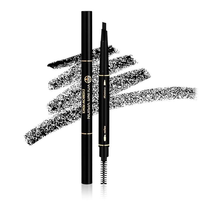 Eyebrow pencil eyebrow Eyebrow Retractable Definer Pencil, eyebrow stylist shape and fill eyebrow pencil, professional eye makeup (01 Black)