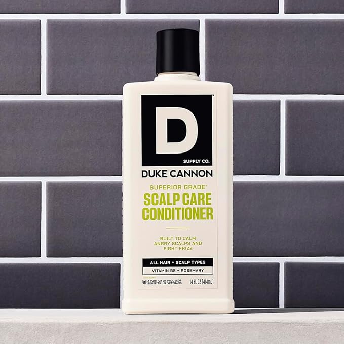Duke Cannon Superior Grade Scalp Care Conditioner for Men, 14 oz – Vitamin B5 for Hydration, Rosemary & Arnica for Scalp Soothing, Shea Butter & Coconut Oil for Moisture, Sulfate-Free