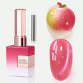 Double Rhythm 0.5 OZ Cat Eye Gel Polish with Magnet 15ML Holographic Glitter Shimmer Translucent Jelly Color Magnetic Nail Polish Salon DIY at Home (Red Pink-MC1207)