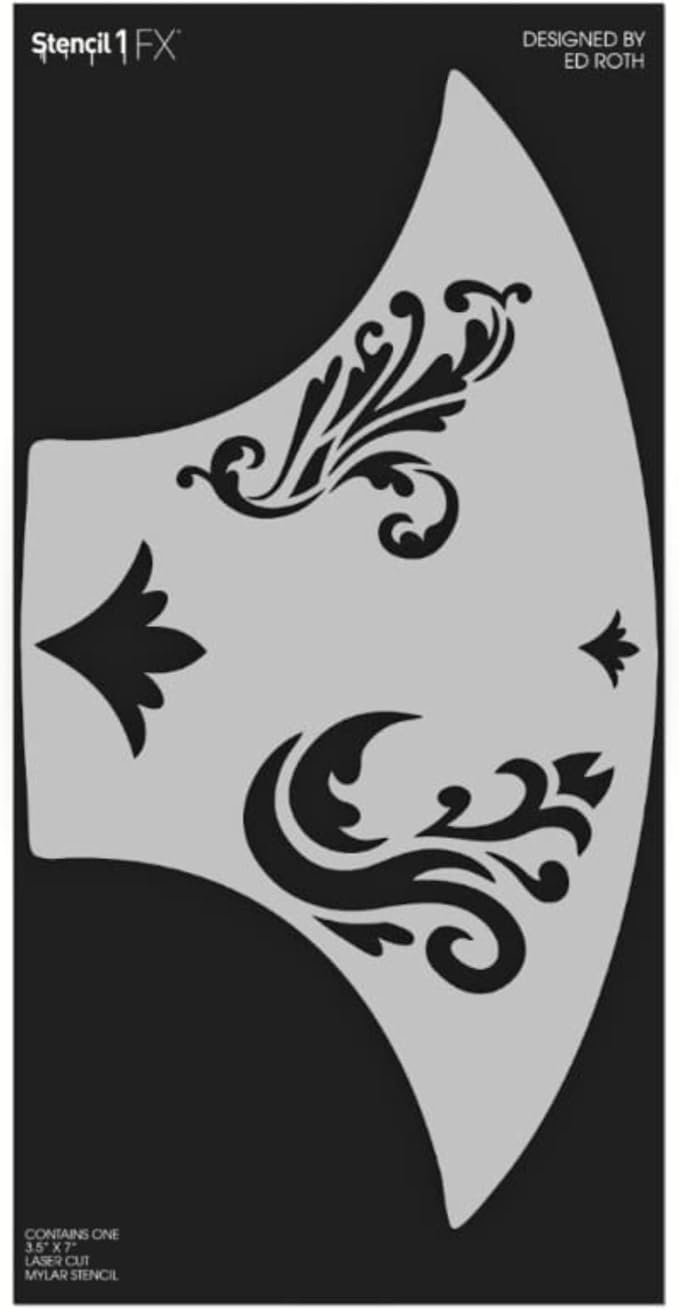 Stencil1FX Flourishes 1 Eyes Makeup Stencil - Fairy Renaissance Elven Princess - Makeup Stencil for Costumes, Dress Up, Halloween, Cosplay, Face Painting, Raves, Festivals, Parades, Parties