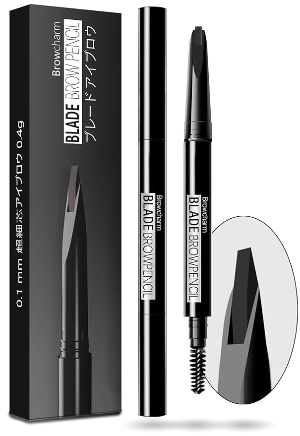 MAVENI Browcharm Microblading Eyebrow Pencil for Women,0.1mm Ultra-Fine Mechanical Pencil,Makeup Brow Definer Waterproof,Draws Tiny Brow Hairs and Fills in Sparse Areas and Gaps (01 Black)