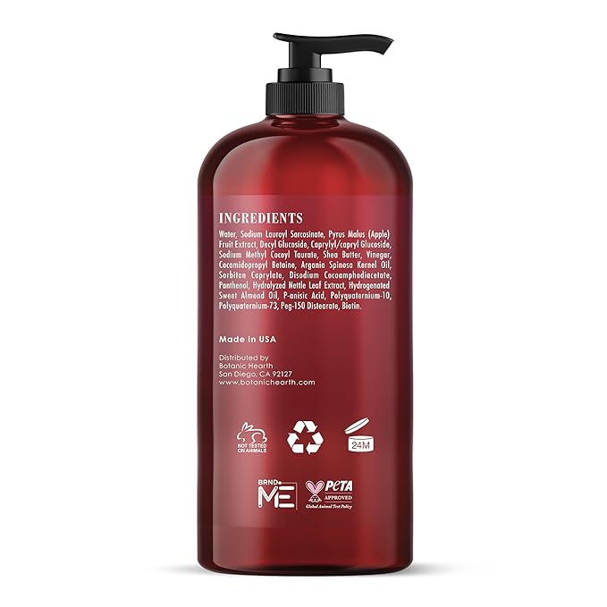 Botanic Hearth Apple Cider Vinegar Shampoo | Clarifying And Nourishing, Reduces Itchy Scalp, Dandruff & Frizz | Sulfate Free, For All Hair Types, Men And Women | 16 Fl Oz