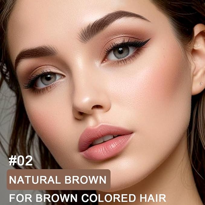 BINGBRUSH 2Pcs-Eyebrow Mascara Tinted Thickening,Brown Mascara Fast Sculpt,Waterproof, Transfer-proof, Brush to Fill in Eyebrows and Cover Gray Hairs - Cruelty Free (02# Natural Brown)