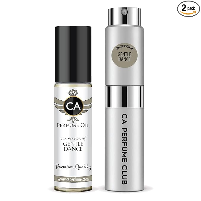 CA Perfume Duo Impression of Gentle Dance For Women And Men Perfume Layering Set Long Lasting Travel Size EDP + Body Oil Roll-On Bottle 0.27 Fl Oz+0.33 Fl Oz
