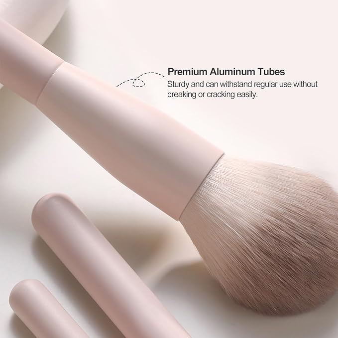 Kingtree Travel Makeup Brush Set, 13PCS Professional Makeup Brushes with Pouch, Portable Travel Makeup Brushes for Girls, Easy-taken Full Face Cosmetic Brushes for Beginners