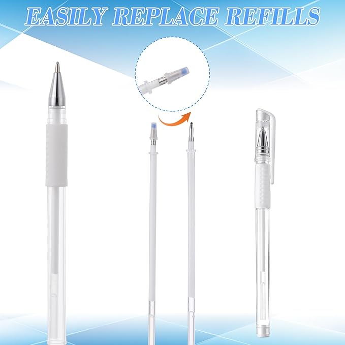 Eyebrow Microblading Marker Pen, 2 Pcs Eyebrow Microblading Marker Pens with 4 Replacement Refills & 1 Ruler, Brow Mapping Kit for Eyebrow Lip Skin Tattoo & Lamination Supplies(White)