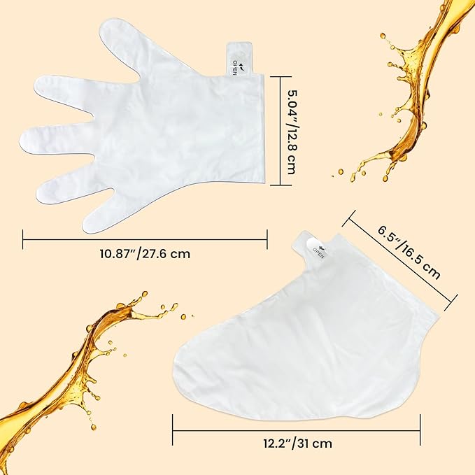 BLOOMORA Moisturizing Hand & Foot Mask Set with Shea Butter, Jojoba Oil & Vitamin E, Foot Mask for Dry Cracked Feet & Hand Moisturizer Gloves, 6 Hydrating Socks, 6 Moisturizing Gloves (6 pairs each)