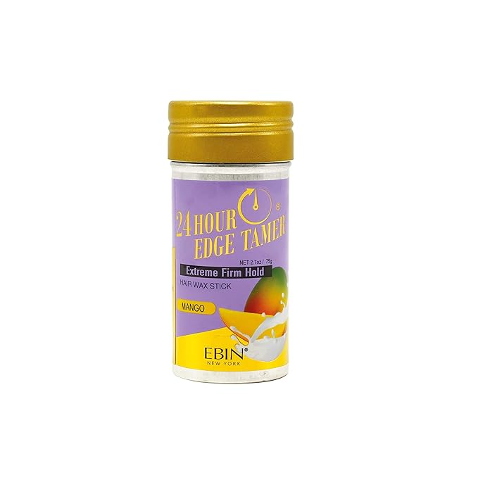 EBIN NEW YORK 24 Hour Edge Tamer Hair Sleek Stick, Extreme Firm Hold, 2.7 oz, Mango – Sleek & Go, No Flaking and White Residue