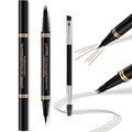 Eyebrow Pen,2-in-1 Waterproof Eyebrow Pencil with 4 Tip Microblading Brow Pen and Ultra-Precise Brow Pencil,with Dual-ended Eyebrow Brush,Eyebrow Makeup for Natural Looking - Brown