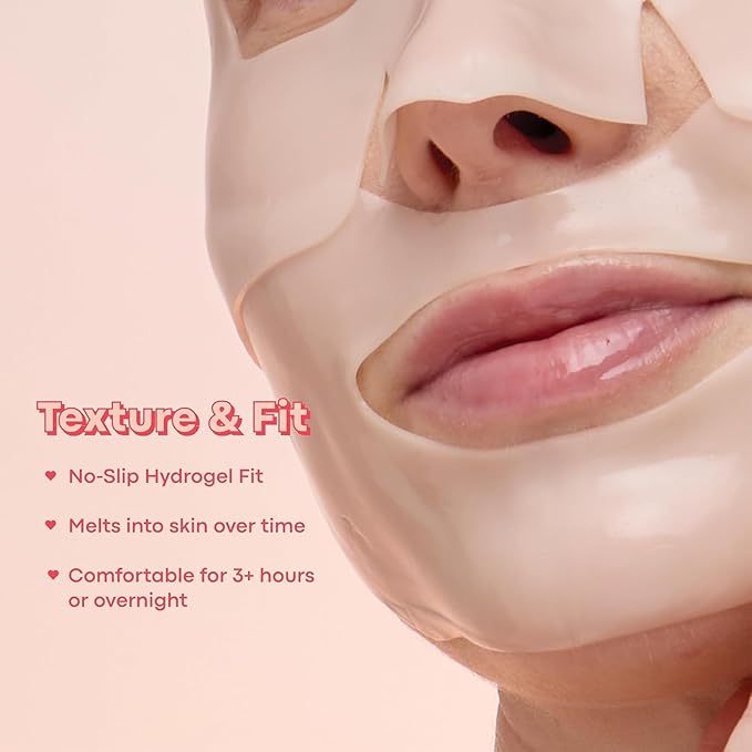 TONYMOLY Mask Melt Blurring Hydrogel Overnight Face Mask 4-Pack, Peptide Sheet Masks with Syn-Ake, Argireline & Phyto-Mucin to Smooth Fine Lines, Firm Skin & Boost Hydration