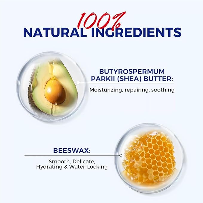 Moisturizing Repairing Lip Balm, 2-Pack,Designed for Chapped Lips, Gently Exfoliates, Deeply Hydrates and Locks in Moisture. Enriched with Shea Butter and Beeswax.