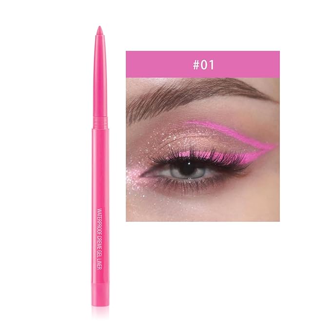 Eyeliner Pencil, Waterproof Eyeliner Long-lasting, Pink-Eye Liner, High-Pigmented Colorful Eyeliners Easy To Use Eye Liner Pen for Women