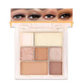 AMY'S DIARY 9-Color Warm Bronze Eyeshadow Palette, Gold Champagne Neutral Eye Makeup with Matte & Shimmer Shades, Highly Pigmented Long-Lasting Blendable Brown Nude Shadow for Daily Glam Look