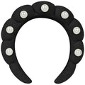 Spa Headbands Puffy Makeup Skincare Headbands for Washing Face or Facial, Terry Cloth Fabric Hairbands for Makeup Removal Shower Skin Treatment(Black, Pearl)