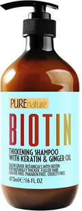 Biotin Shampoo - Sulfate Free Strengthening and Volumizing Shampoo for Thinning and Fine Hair - Professional Salon Thickening, Volume Boosting Formula - Paraben Free for Women and Men - 16 Fl Oz