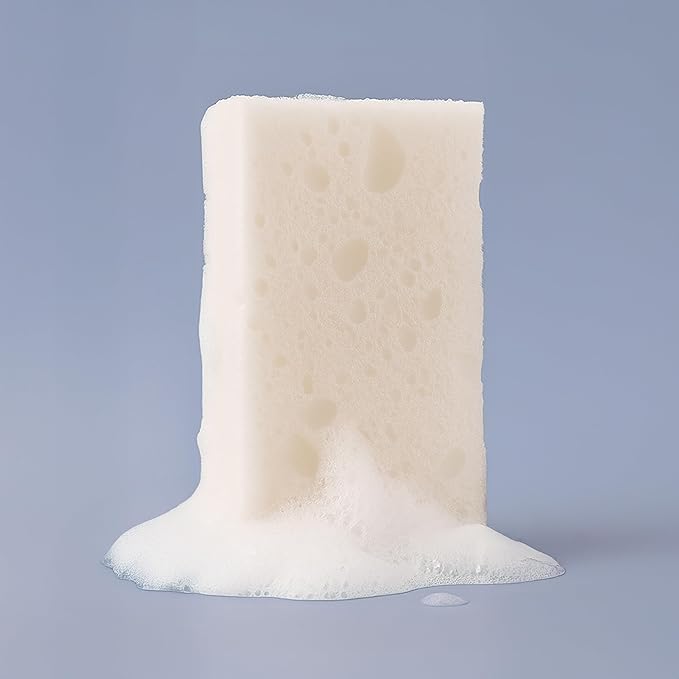 T.Taio Esponjabon Neutro 2-in-1 Soap and Sponge – Gentle Shower Scrubber – Soap-Infused Exfoliating Bath Sponge – Deep Cleansing, Soft Lather & Massage – for Face, Body, Feet & Elbows