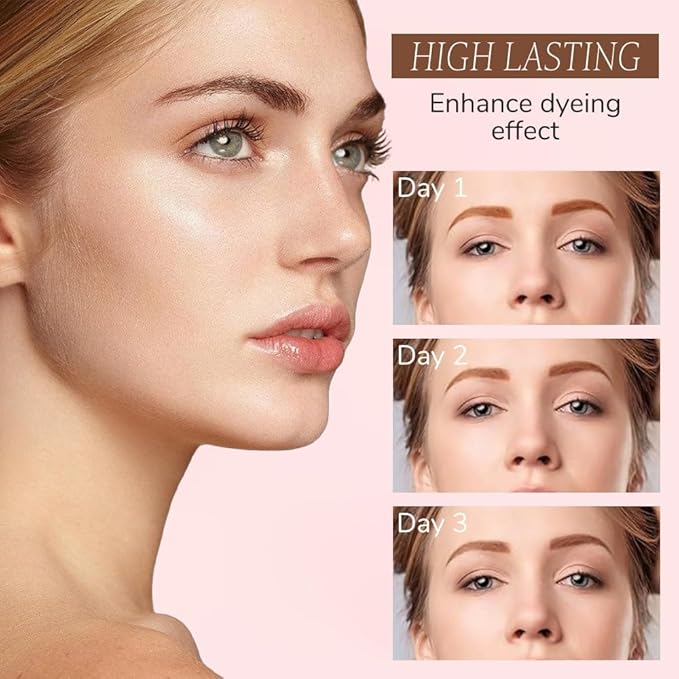 Easy Peel-Off Eyebrow Gel, 2025 New Tattoo Eyebrow Gel Easy Peel Off for Women, Upgrade Eyebrow Tattoo Peel Off, Transfer-proof Eyebrow Gels Waterproof for All Skin Types (Light Brown)