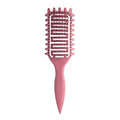 Curl Defining Brush for Curly Hair, Vented Detangling Hair Brush for Wet and Dry Styling, Curved Brush for Shaping and Smoothing Curl Clumps, Lightweight Hair Brush （Pink）