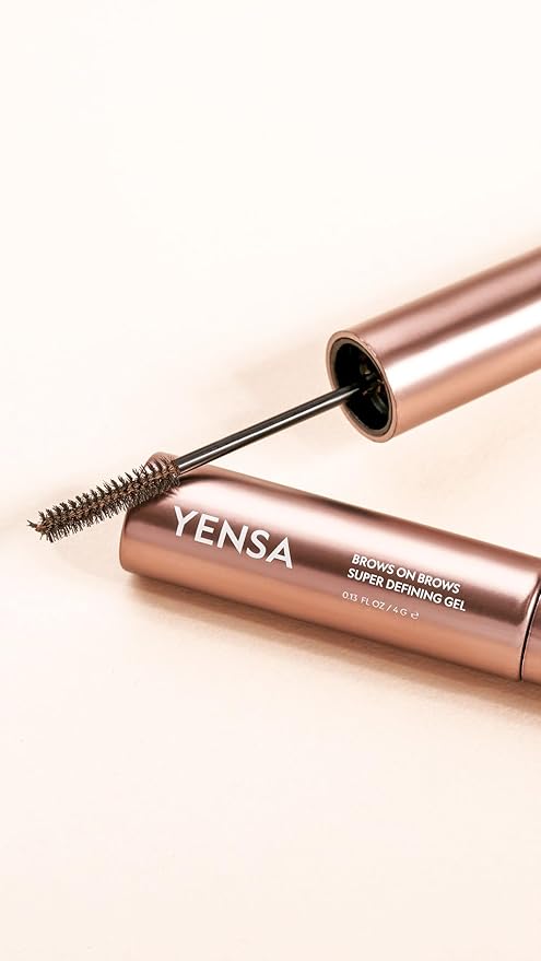 YENSA Brows On Brows Super Defining Tinted Eyebrow Gel - Long-Wear Shaping Eye Brow Gel with Superfoods for Color & Thickness - Combs, Shapes & Locks Eyebrows into Place - Blonde (0.17 oz)