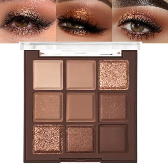 CAKAILA Neutral Nude Brown Smokey Eye Shadow Palette,Rose Gold Bronze Naked Cream Eyeshadow Palette Makeup,Natural Eyeshadow for Eyes Long Lasting Naturing-Looking