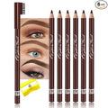 WanTuoluo Eyebrow Pencils for Women with Sharpener, 6Pcs Hard-Core Wooden Eye Brow Eye Liner Pencils for Beginner Makeup, Waterproof & Sweat-Proof (6Pcs-Brown)
