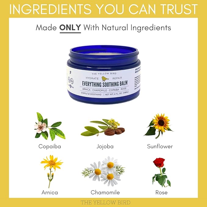 Everything Skin Balm – Organic Multi Purpose Salve & Repair Ointment for Dry Skin, Lips, Hands, Heels & Cuticles | Natural Moisturizer for Cracked, Rough Skin, Rashes, Minor Burns & Baby Diaper Care